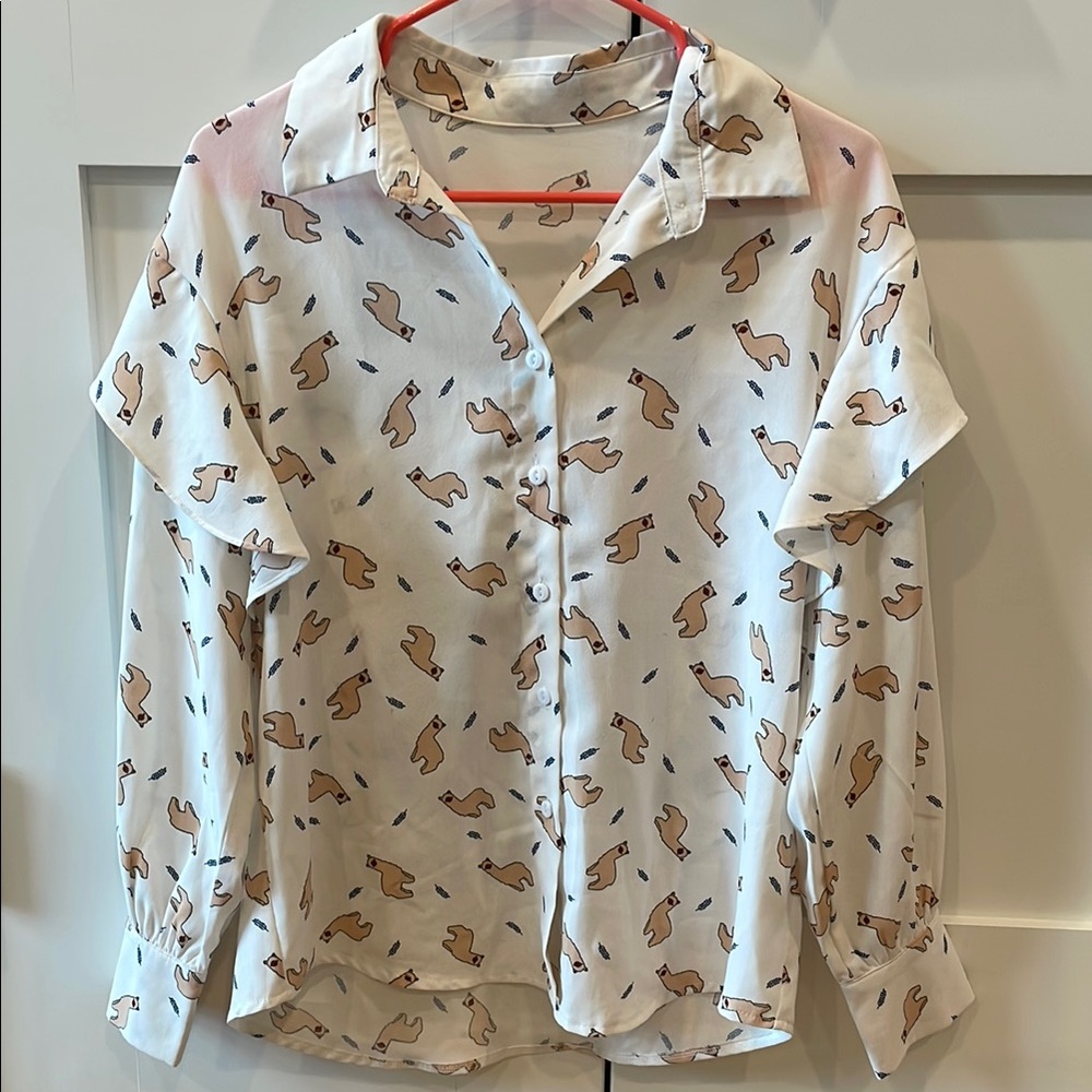 Llama Patterned Blouse